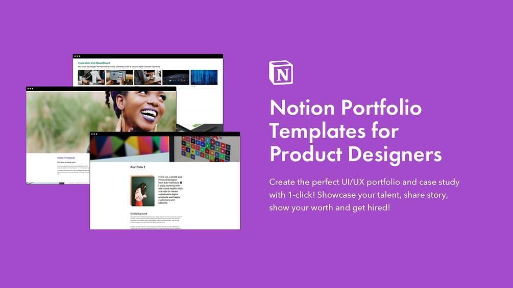 Notion Product Design Portfolio Template Pack