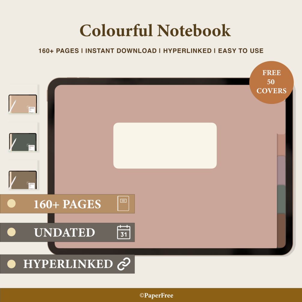 Digital Colourful Notebook For GoodNotes / Notability / Printables PDF