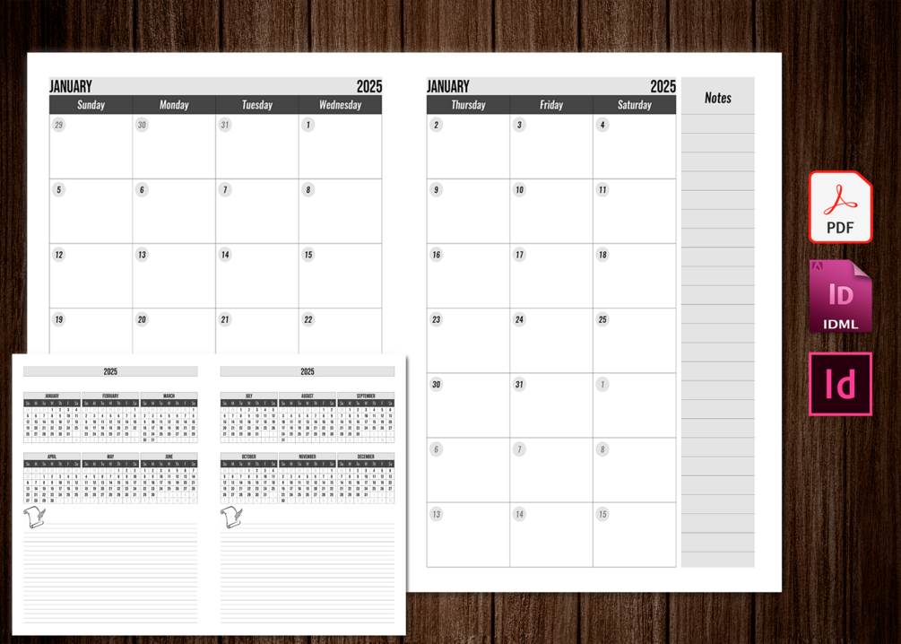 2025 Daily Planner Template Indesign