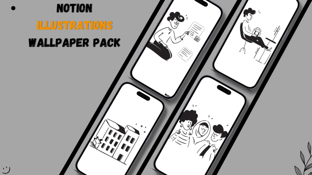 Notion illustrations Wallpaper Pack