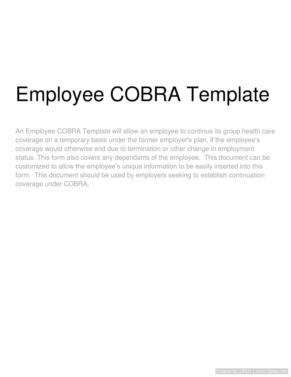 Employee COBRA Template