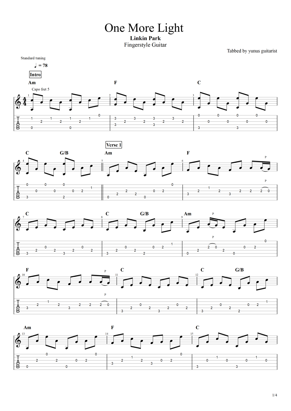 Tab one more light linkin park