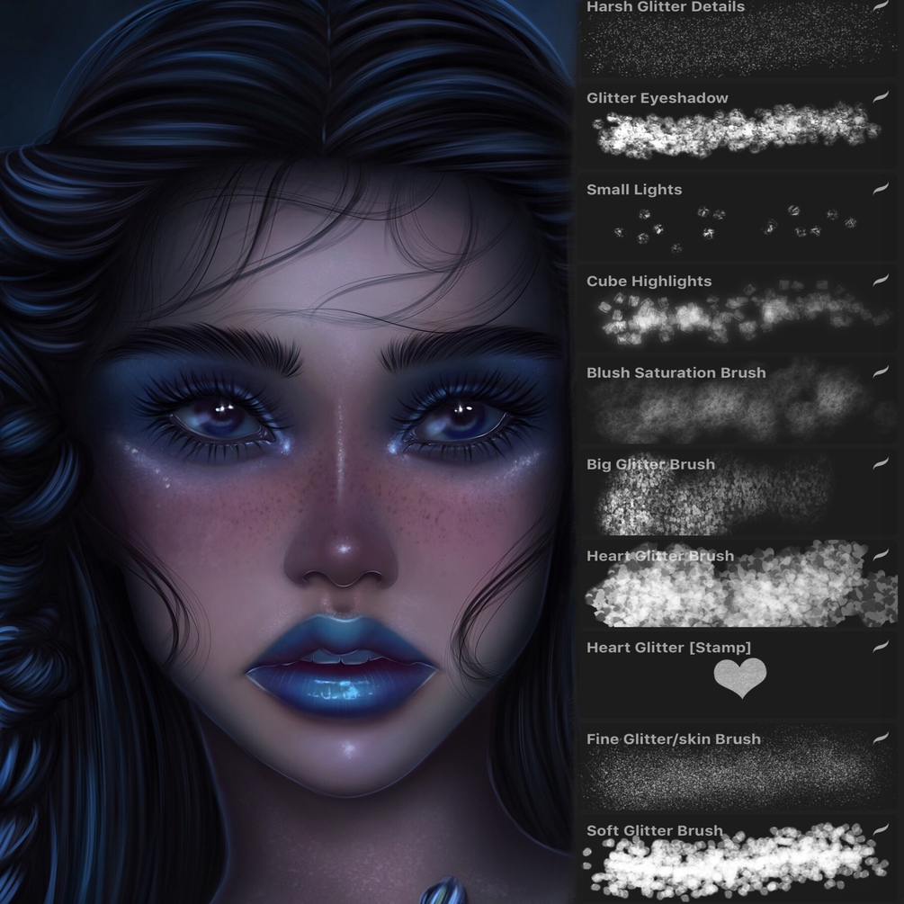 Highlighter & Glitter Brushset for Procreate by marieablearts