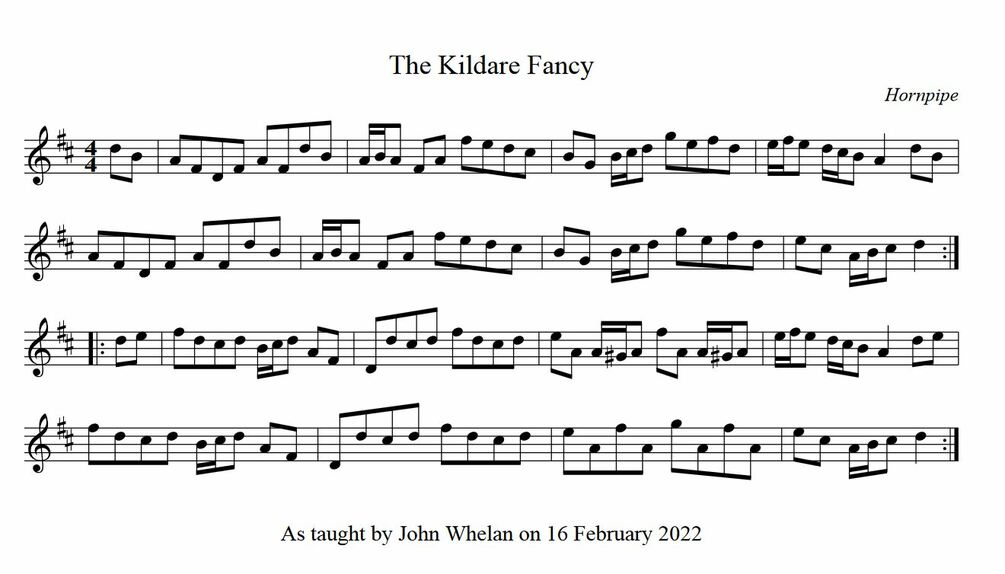 "The Kildare Fancy" (hornpipe) Onehour tune class (Video + Audio)