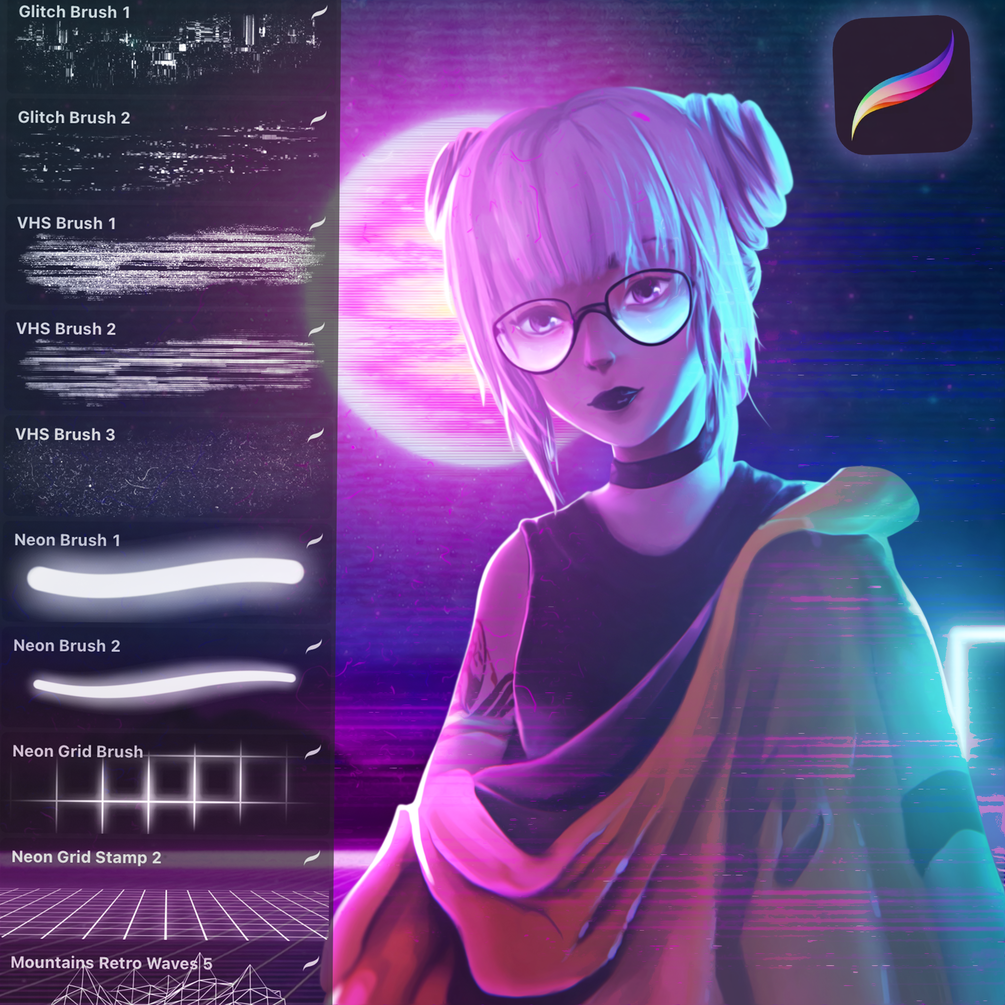 Free Retro VHS Brushes set for Procreate