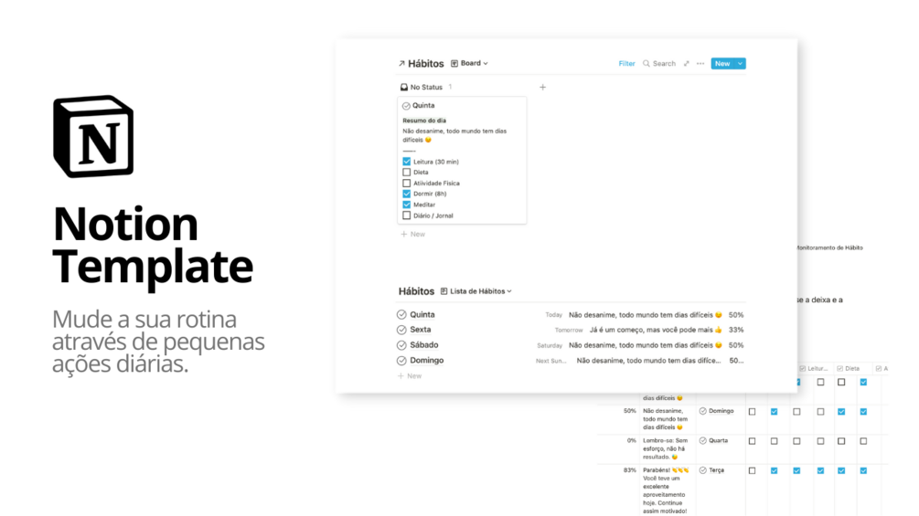 Monitorador de h bitos notion template