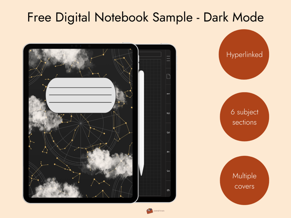 Free Digital Notebook Sample Dark Mode