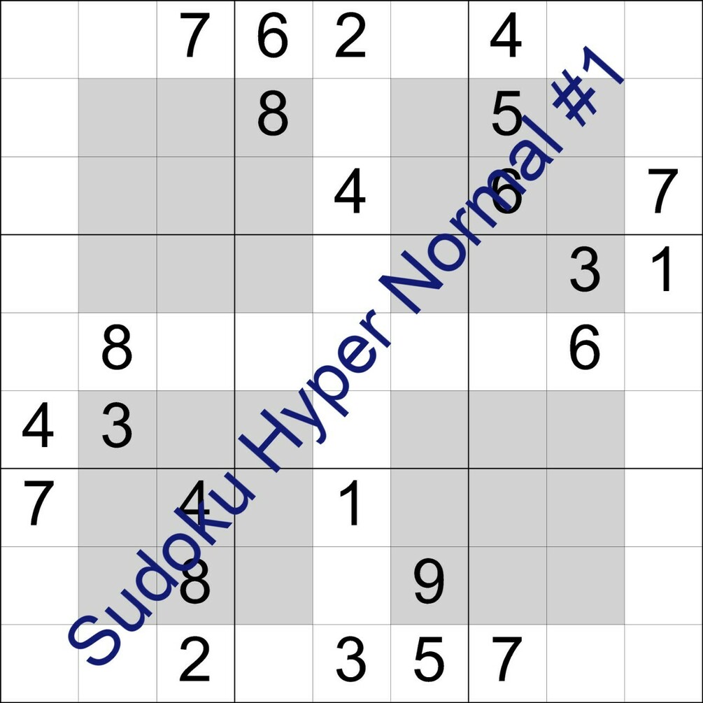 Sudoku hyper puzzles normal level 1
