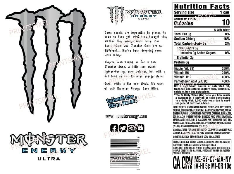 Digital Monster Energy Ultra Drink Labels Download Files SVG PNG JPG ...