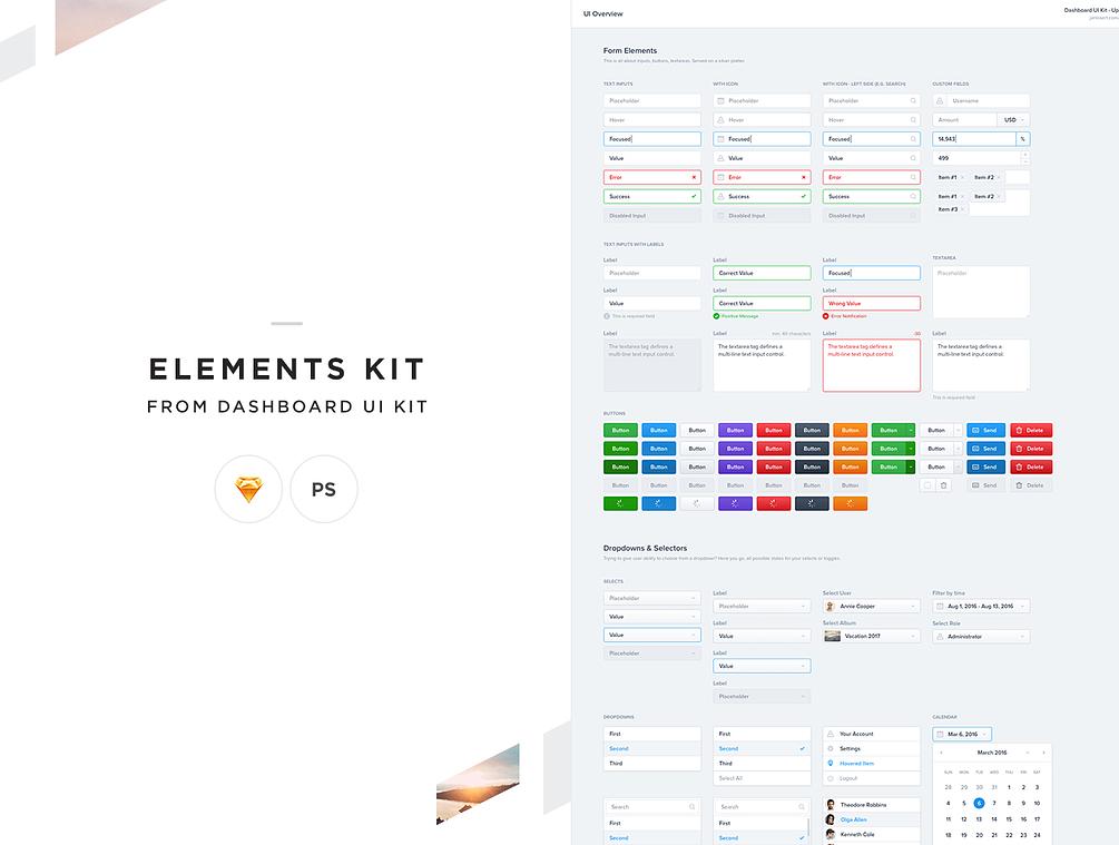 Dashboard UI Kit - Elements
