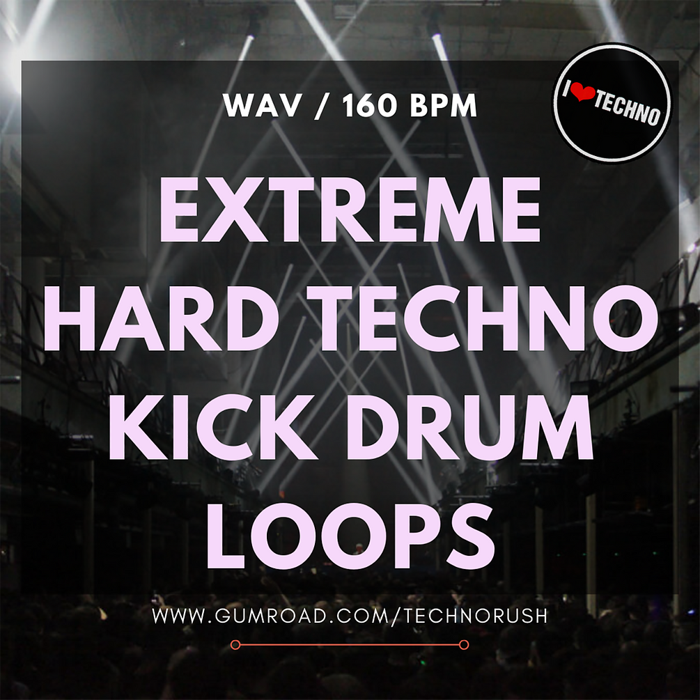 Extreme hard techno kick drum loops 160 bpm sample pack wav 