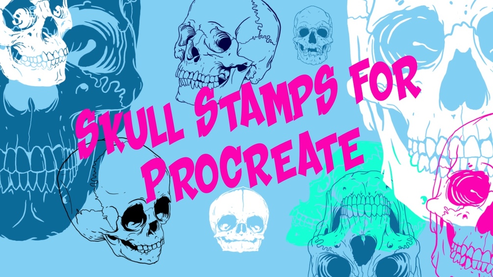 22 Skull Stamp Brushes for Procreate
