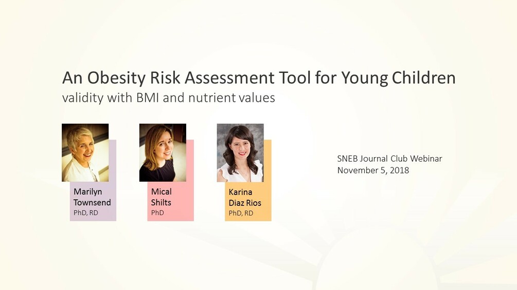 Journal Club 5 An Obesity Risk Assessment Tool for Young Children