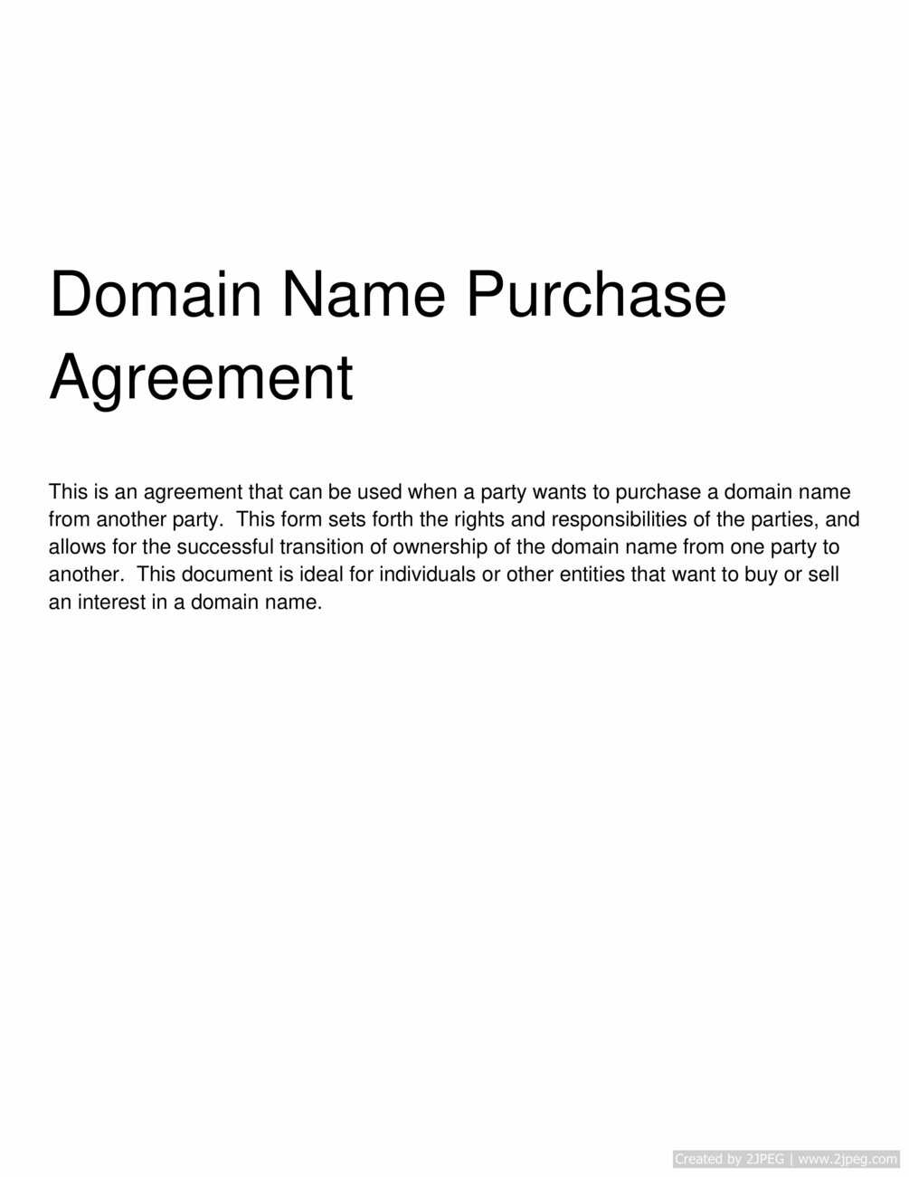 Domain Name Purchase Agreement