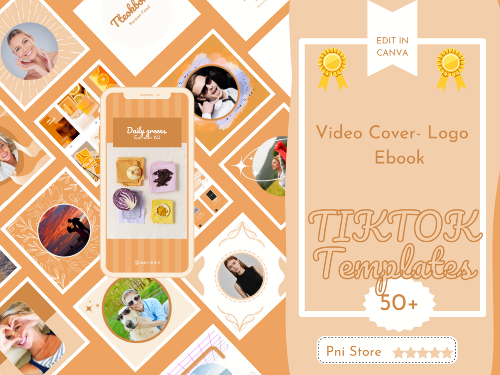 50++ VIDEO COVERS TIKTOK TEMPLATE LOGO TIKTOK CANVA TEMPLATE