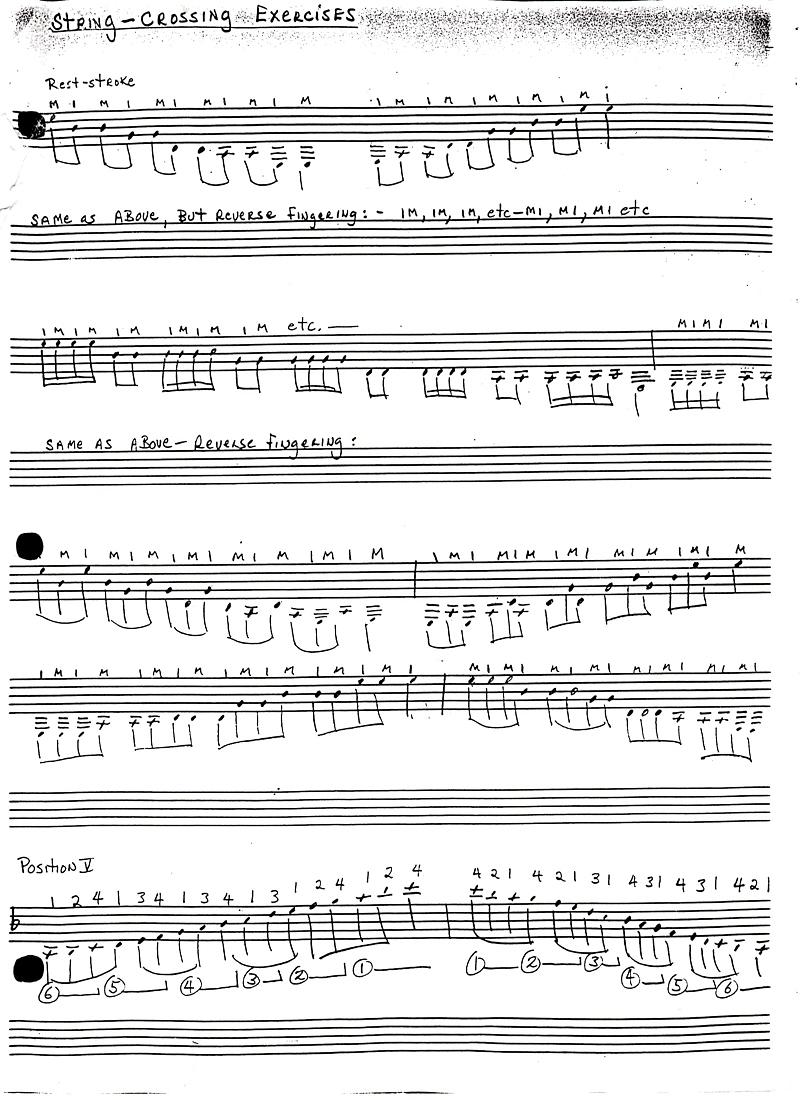 RightHand StringCrossing Exercises