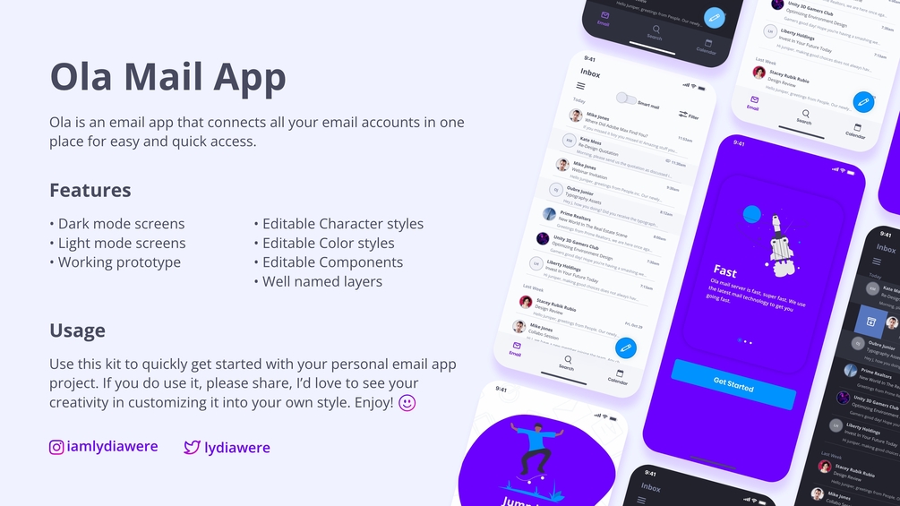 Ola Email App UI Kit