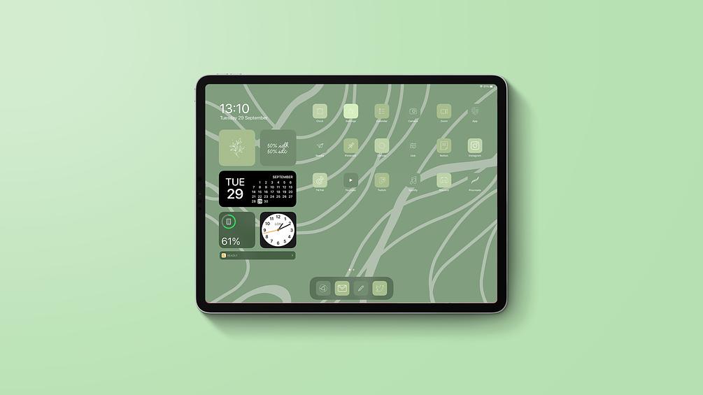 Sage Green iOS 14 App Icons Bundle (Widgets & Wallpapers)