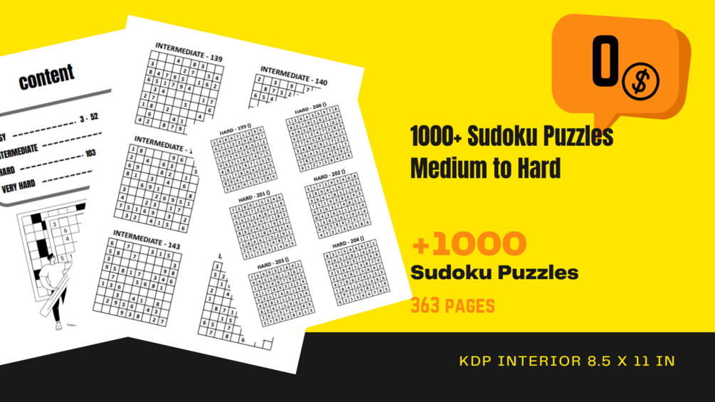 1000 sudoku puzzles medium to hard