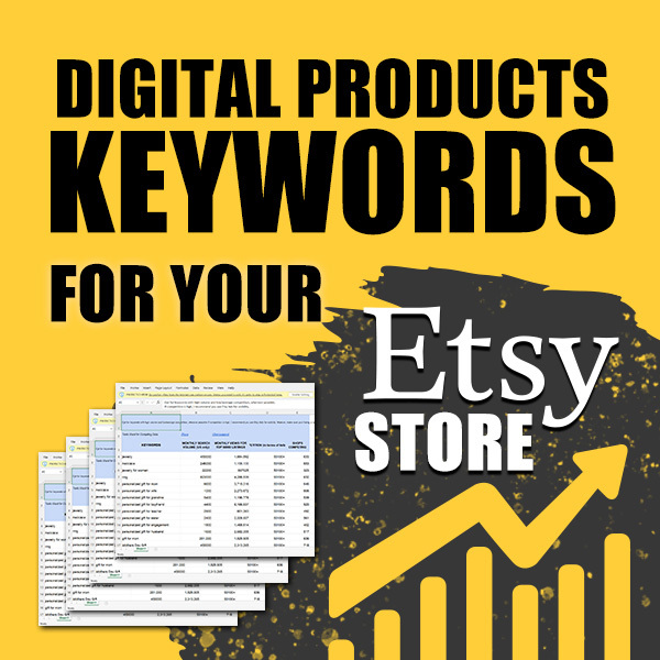 FREE Digital Products Keywords List for Etsy