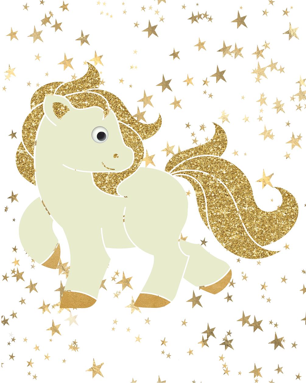 Nursery decor star ponies