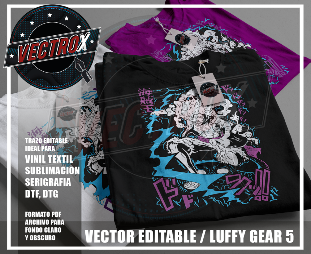 Vector Editable Luffy Gear 5