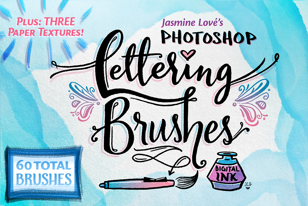 Jasmine Lové's Digital Ink Lettering Brushes for