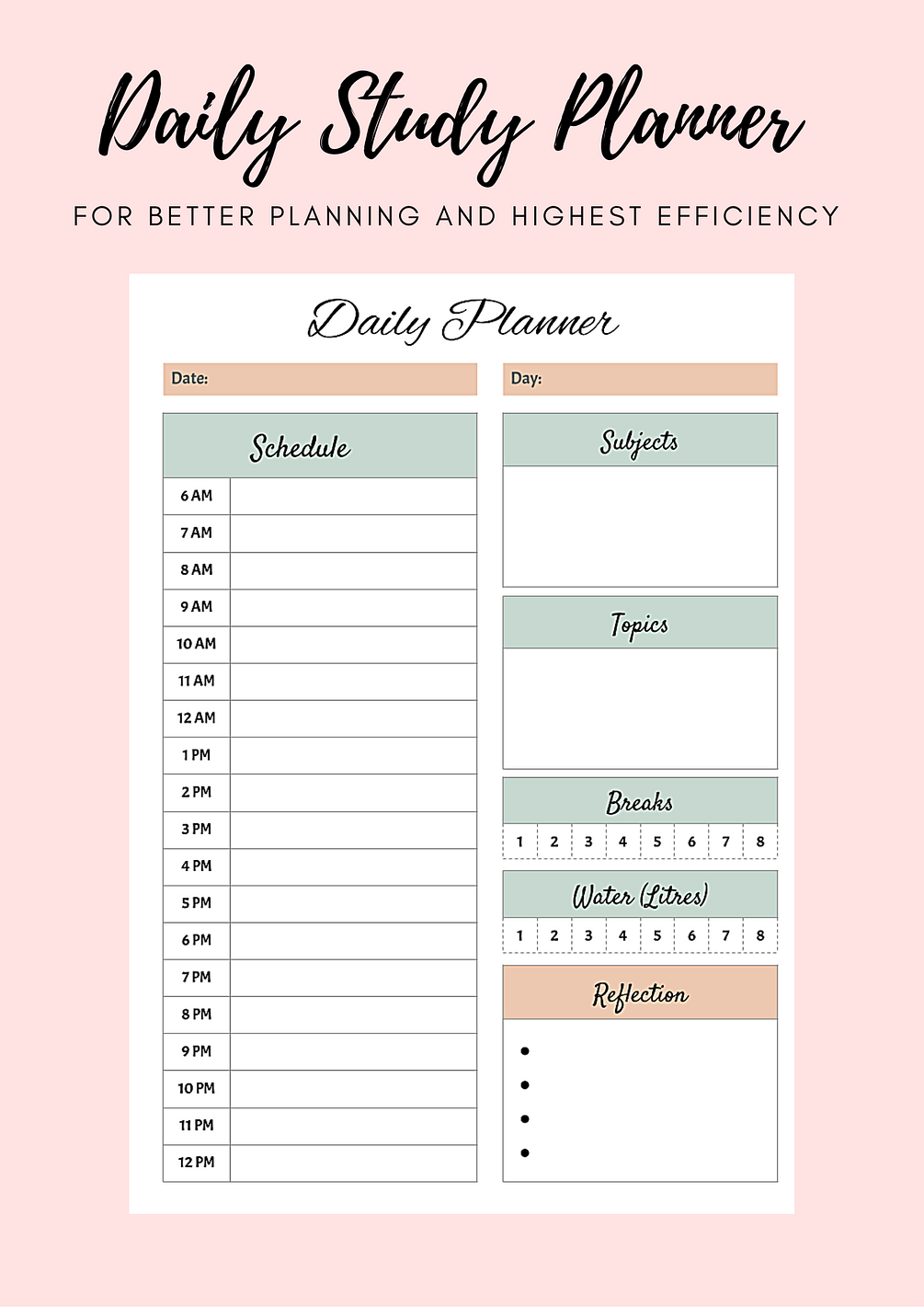 education planner study habits