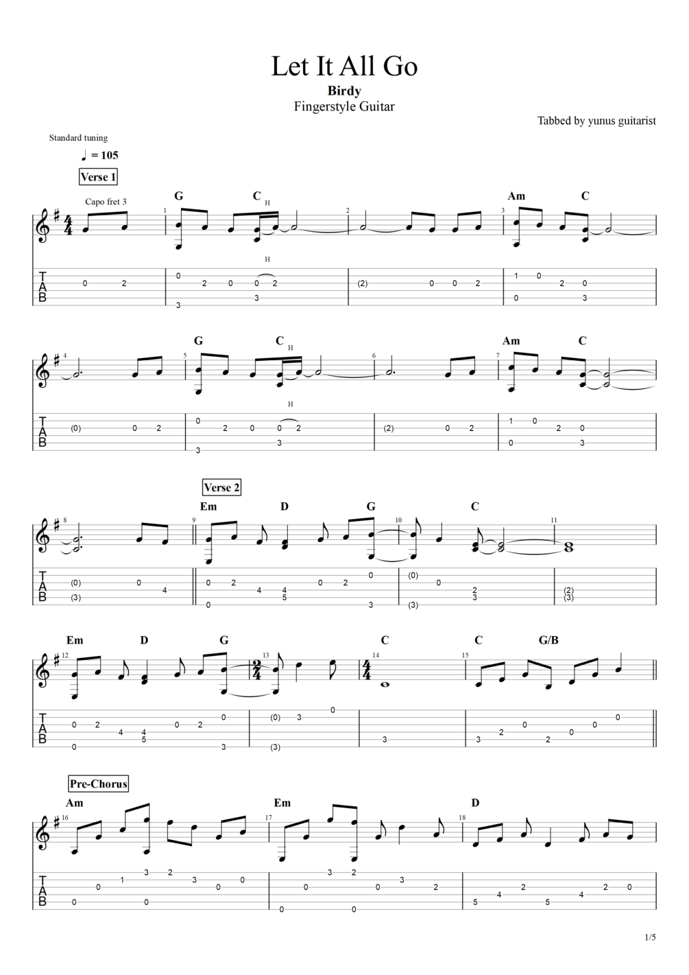 TAB. Let It All Go Birdy