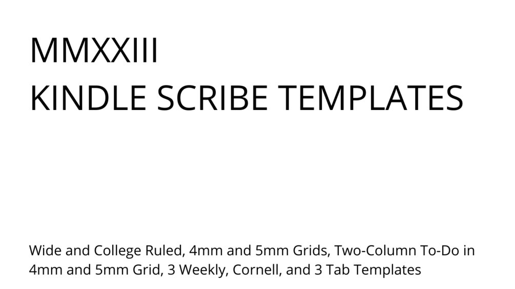 Kindle Scribe Notebook Templates (Lined Grid Weekly More)