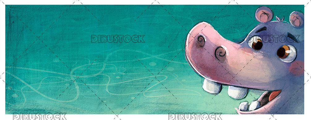 Hippopotamus head with background