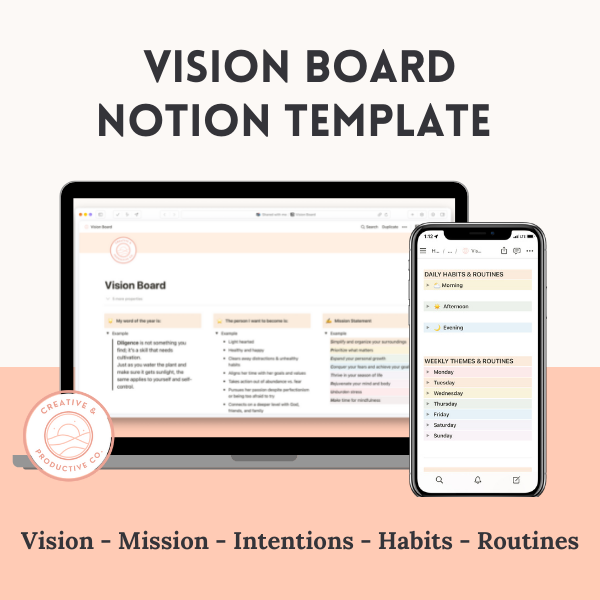 Vision Board Notion Template