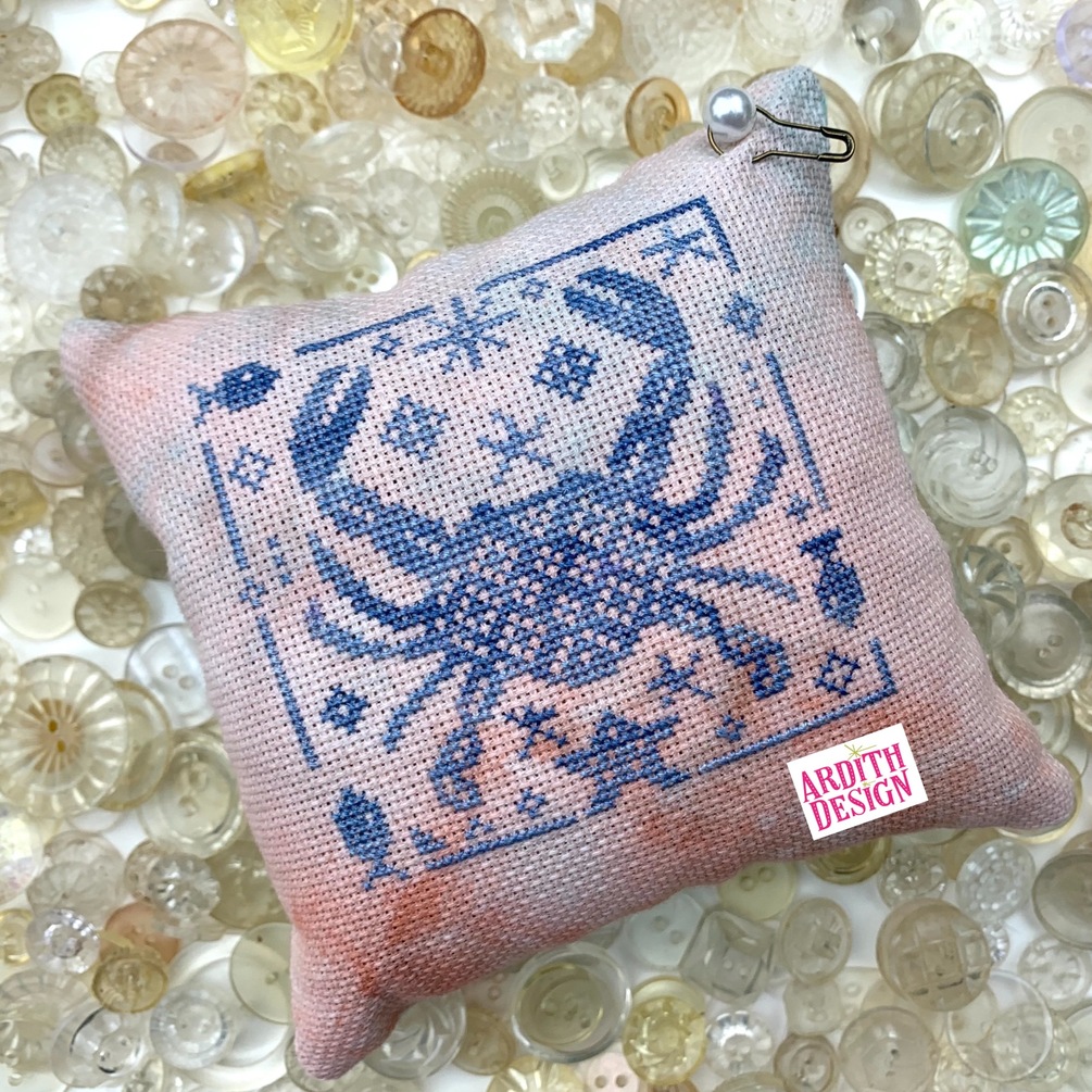 AD226 Maryland Blue Crab Printed Counted Cross Stitch Chart by Ardith Design