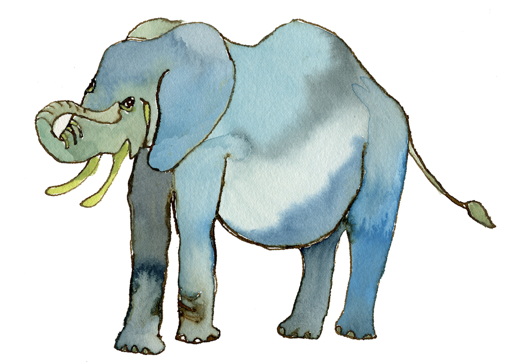 Blue Elephant whisked his trunk to show off on occasion