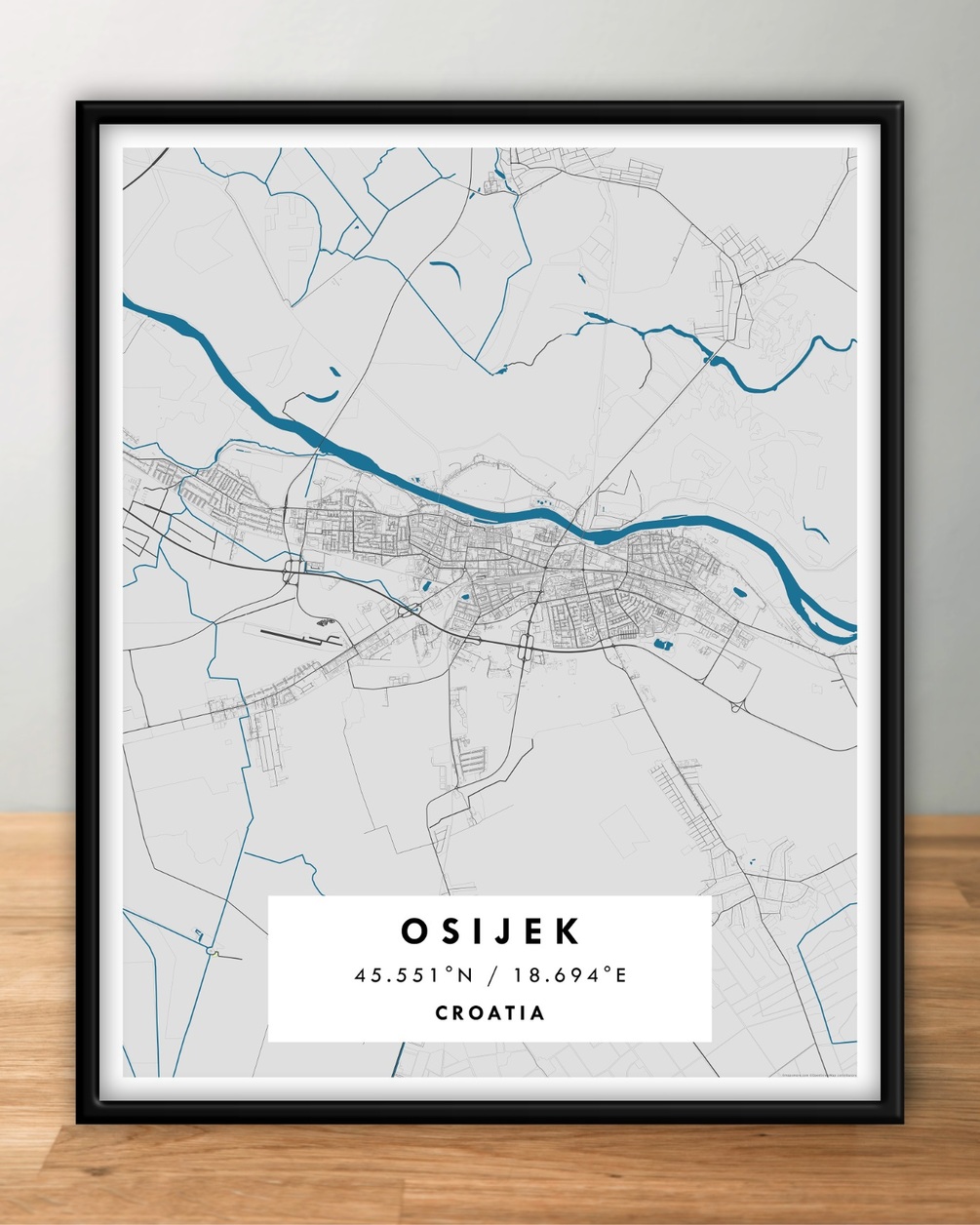 OSIJEK, Croatia Digital Map Poster Special