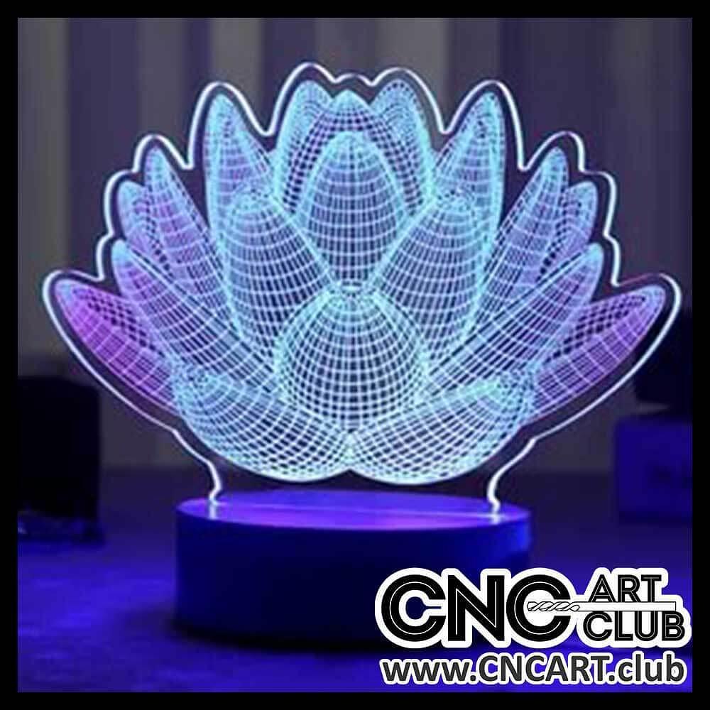 LED1012 Design of 3D flowers for 3D LED night lamp download DXF