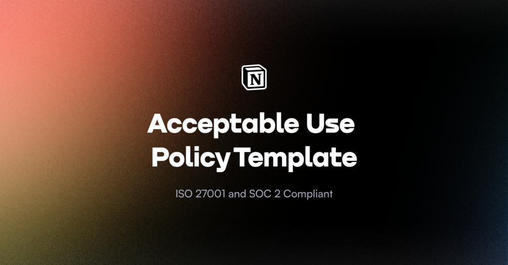 Acceptable Use Policy Template Iso 27001