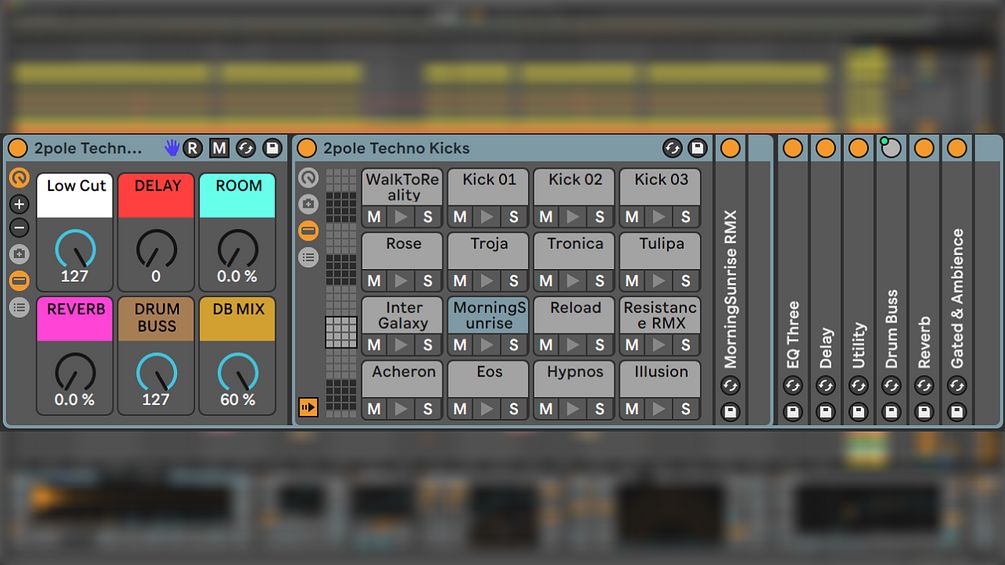 2pole Techno Kick Pack 01 (samples only or Live 10/11 Drum Rack)