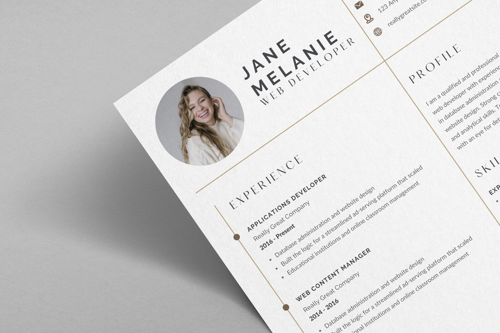 Free simple professional resume cv template