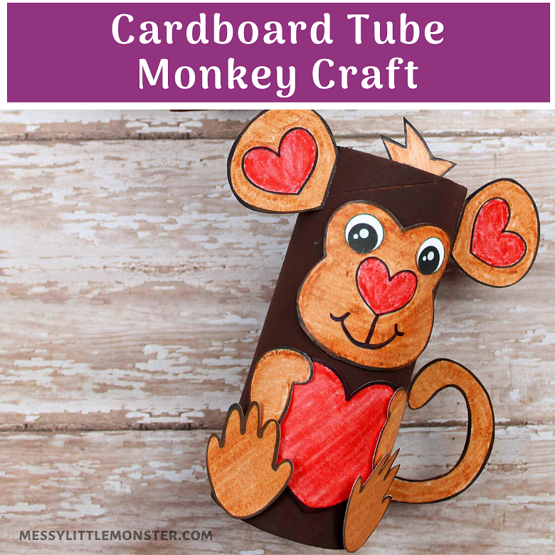 Cardboard Tube Monkey craft template