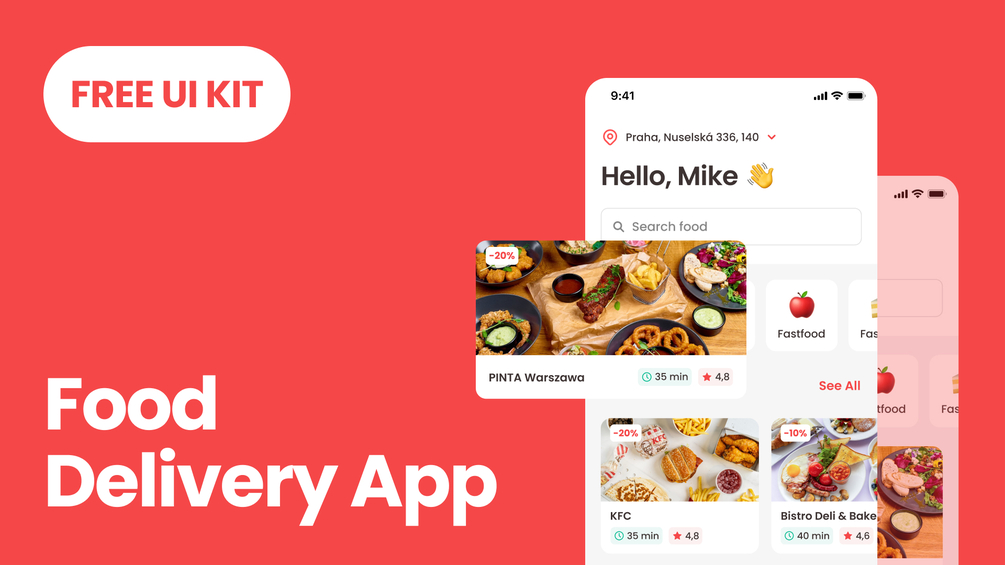 FREE Food Delivery UI KIT / Figma
