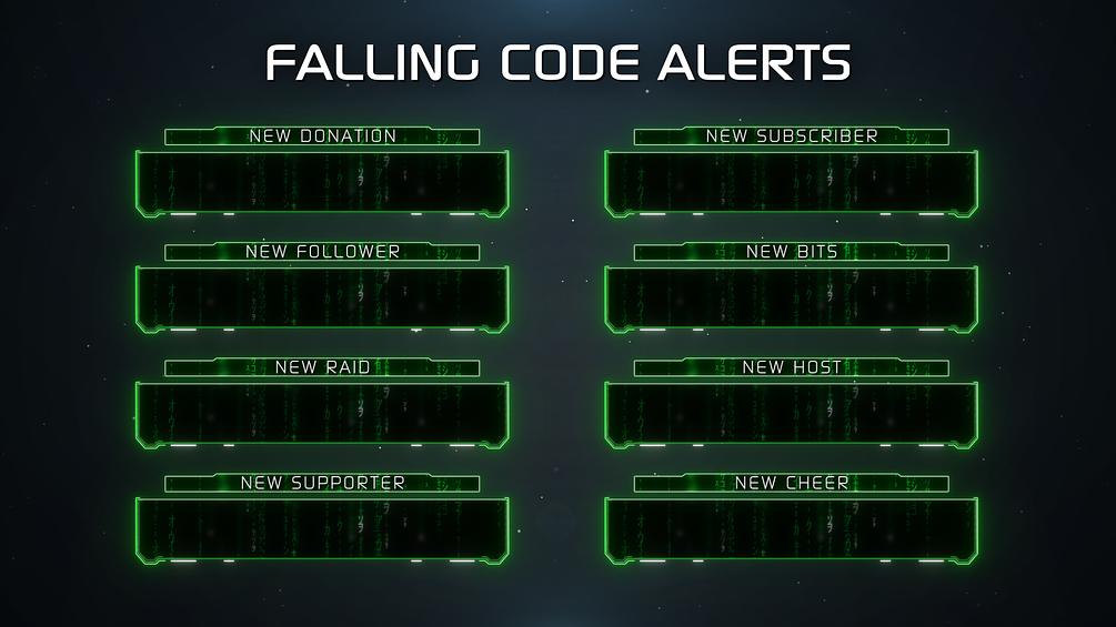 Falling Code Alerts And Panels For Twitch Facebook Obs Stream