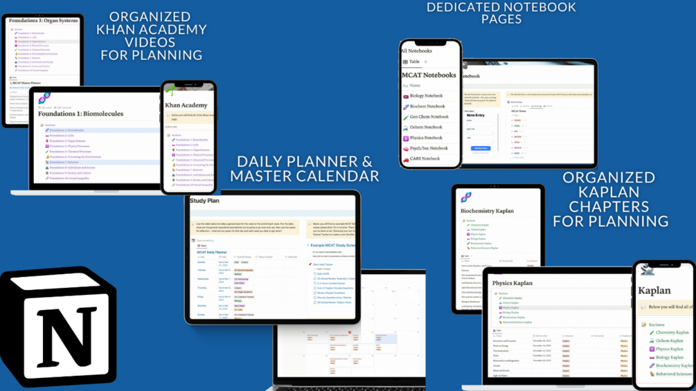 MCAT Notion Planner