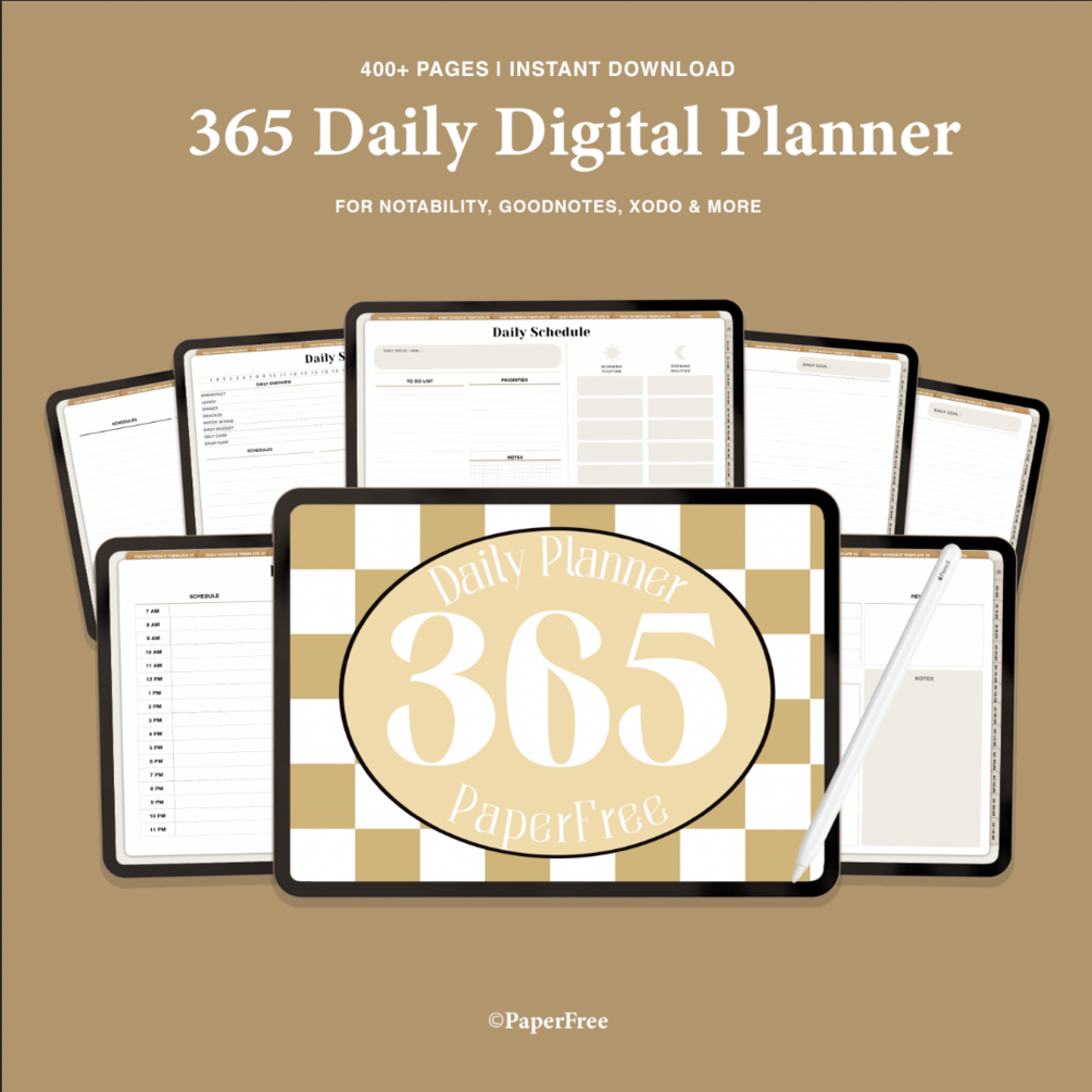 Digital 365 Daily Planner For GoodNotes / Notability / Printables PDF