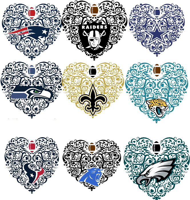 NFL Football Hearts