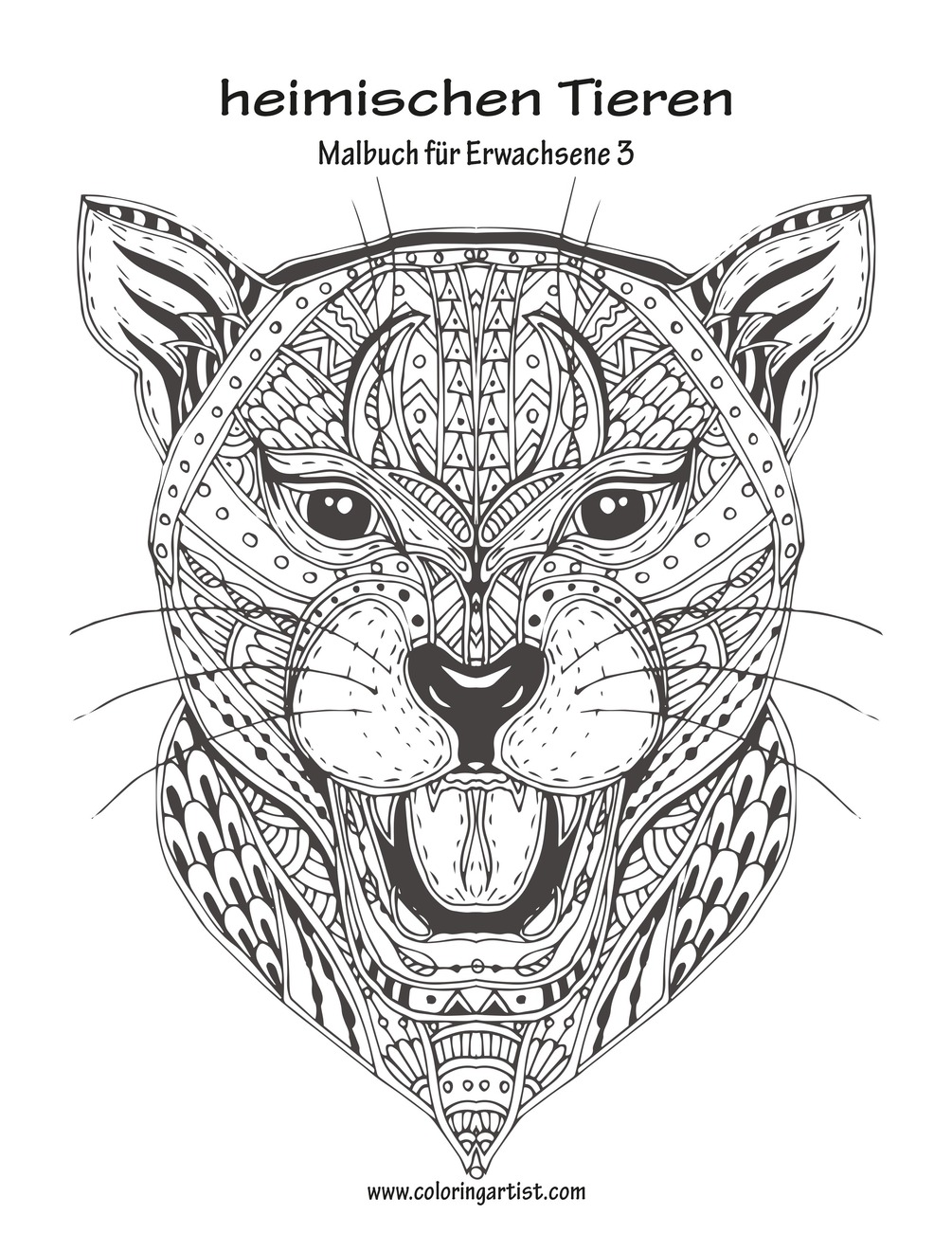 Malbuch mit heimischen Tieren für Erwachsene 3