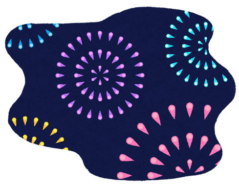 花火のイラスト 夜空の打ち上げ花火
