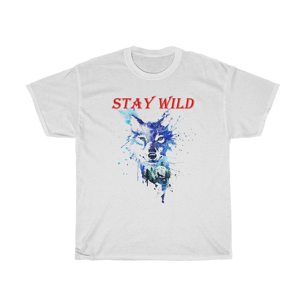 Blue Wolf White TShirt