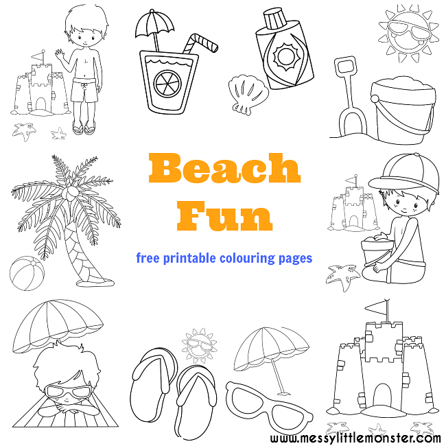 Beach Colouring Pages