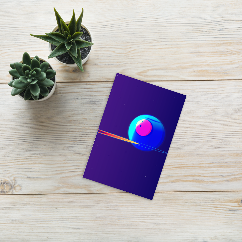 Saturn Moon's Postcard image mockup